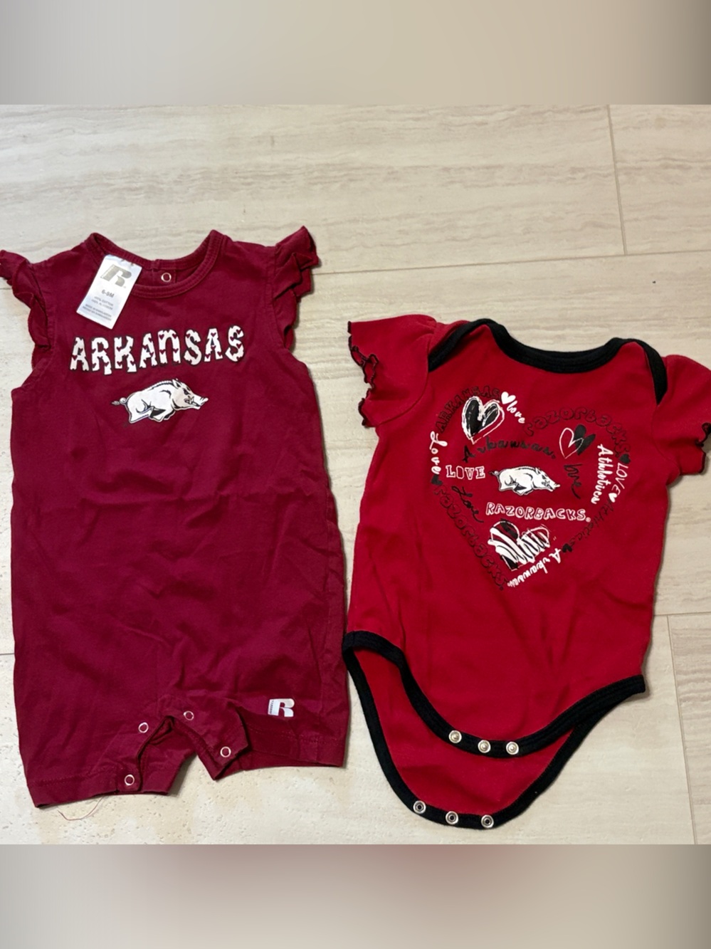 Russell Athletic Kids One-Piece Red and Black Arkansas Razorbacks Set